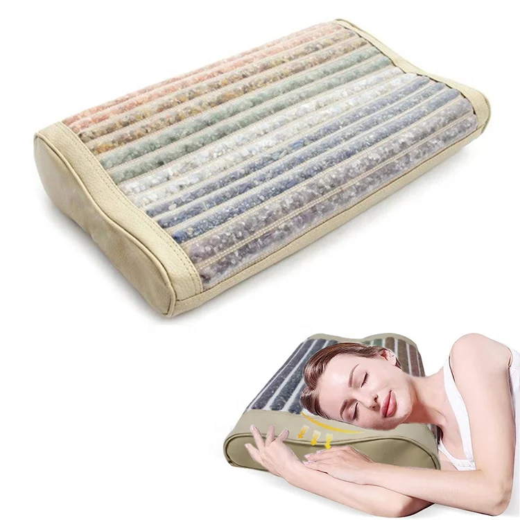 

Crystal Massage Rainbow Pillows With Natural Amethyst Tourmaline Jade Good Sleep 7 Negative Ionschakra Healing Stones