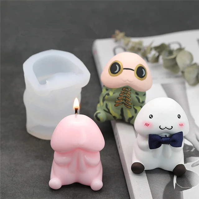 

L118 DIY Aromatherapy candle plaster handmade Penis silicone mold for candles, Stocked