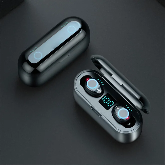 

True wireless Earbuds F9 HD Call LED Digital Display Blue tooth Earphone & Headphone With Noise reduction