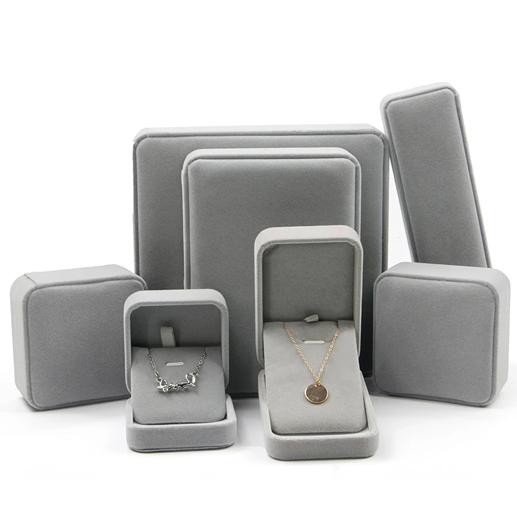 

Grey Luxury Private Label Rectangle Organizer Velvet Ring Rigid Display Packaging Boxes Jewelry Box, Gary (customized)