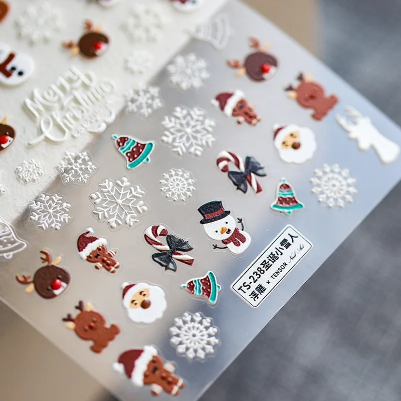 

10pcs/Box Christmas Halloween Nail Decoration Water Decal Nail Art Cartoon Supplies Manicure Slider Seal Charms Nail Sticker, Photo