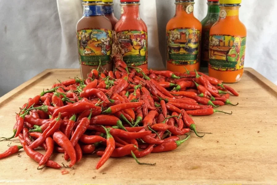 Side-by-side image of various peppers and spices