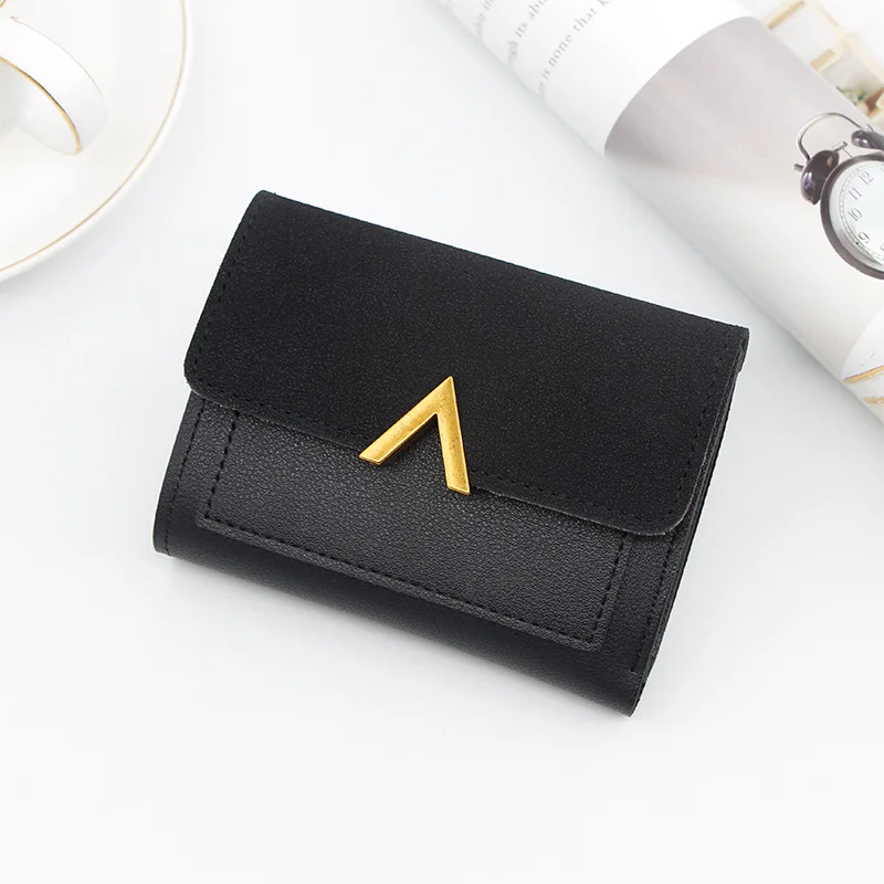 
customised fashion high quality small pu leather credit card holder short wallets women coin purse 