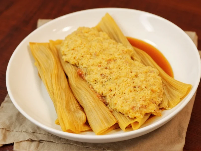 Properly folded tamale with masa spread