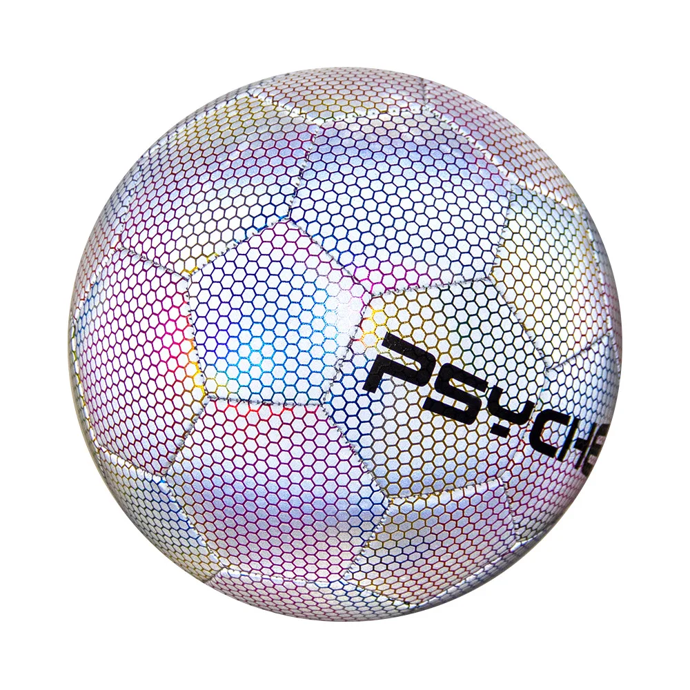 

Factory Customized Machine Stitched Composite Multi-size Custom Football Pu Leather Reflective Luminous Football, Picture shows