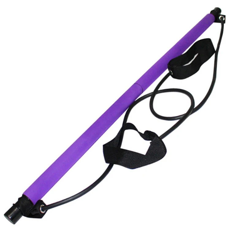 

Resistance Band Portable Exercise Gym Pilates Stick Kit Yoga Bar Products, Purple