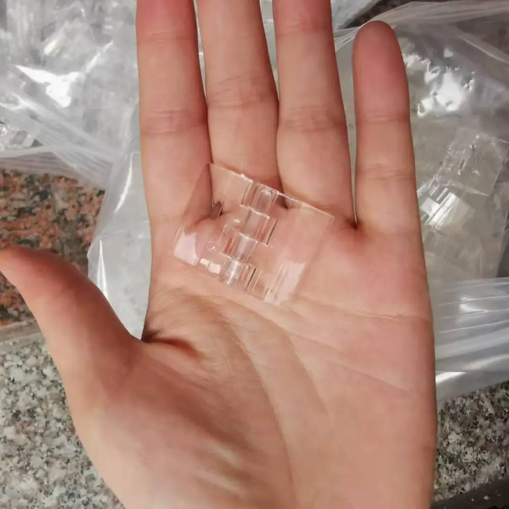 

25x34mm clear small acrylic jewelery box hinges plexiglass plastic small hinges