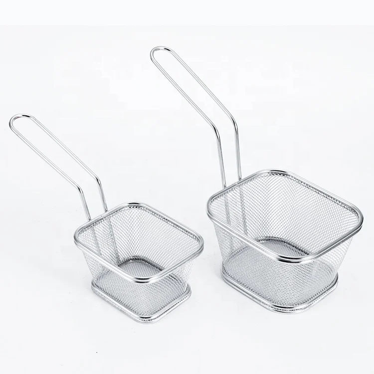 

2020 New Arrivals Stainless Steel Mini Fry Serving Basket, Customized color