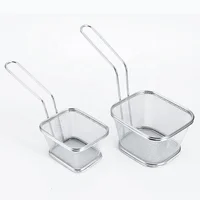 

High Quality Wholesale Supply Home Kitchen Mini Metal Stainless Steel Wire Mesh French Fries Fry Holder Basket