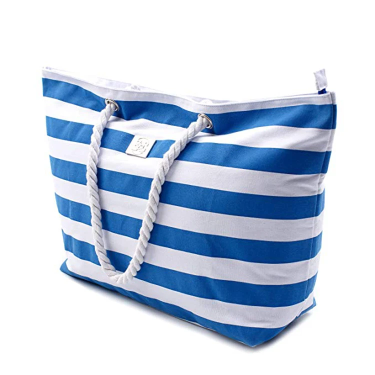 

Large capacity striped design canvas bag women, Solid color,full color,cmyk