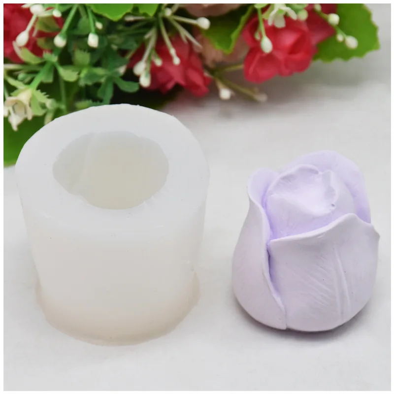 

Elegant tulip candle resin mold manual soap candle silicone mold, Customized color