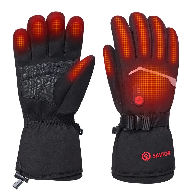 

Heated Gloves Velvet Lining Warm Fabric Water Proof Touch Screen Finger Smart Switch Heating Gloves