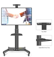 

Height Adjustable Mobile TV Trolley Cart with Wheels Rolling LCD Floor Stand Mount for LED TV Plasma Screen 32-65