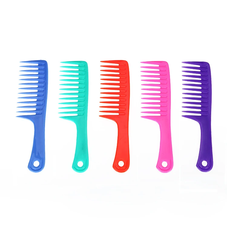 

Wet Haircut Hair Comb Hairdressing Plastic Detangler Handle Wide-tooth Comb drop shipping