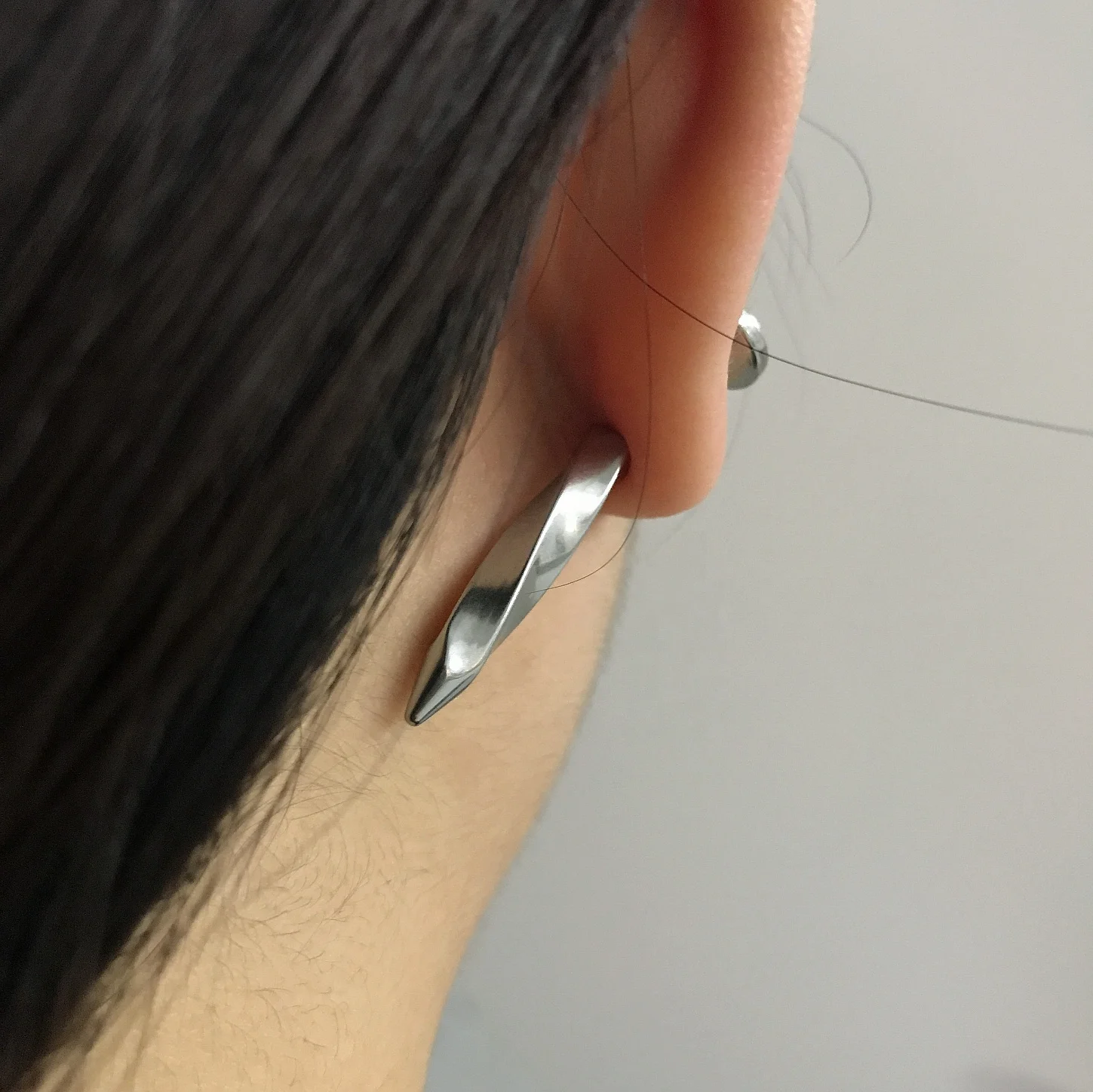 

Screw Nail Pattern Long Earring Set Unisex Stainless Steel Piercing Stud Earrings, Golden / silver