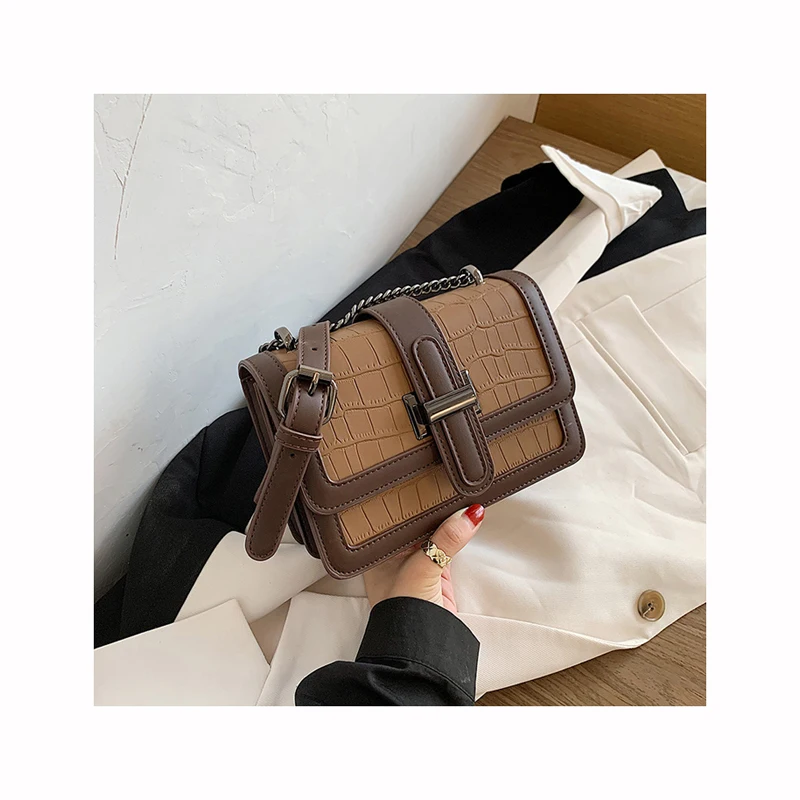 

New design black crossbody bag big handbags belt women shoulder girl channel bags