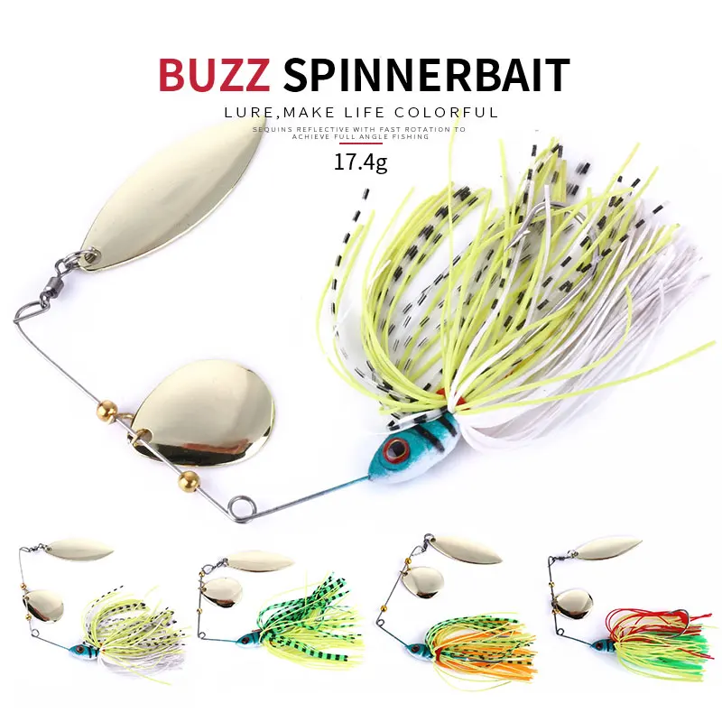 17.4g Bass Fishing Lure With Metal Spoon Jigging Head Spinner Blade