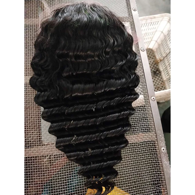 

2021 human virgin pre-pluck hair meijin deep wave lace frontal wig 13*4 deep curly hair wig wholesale supplier 613 HD lace wig