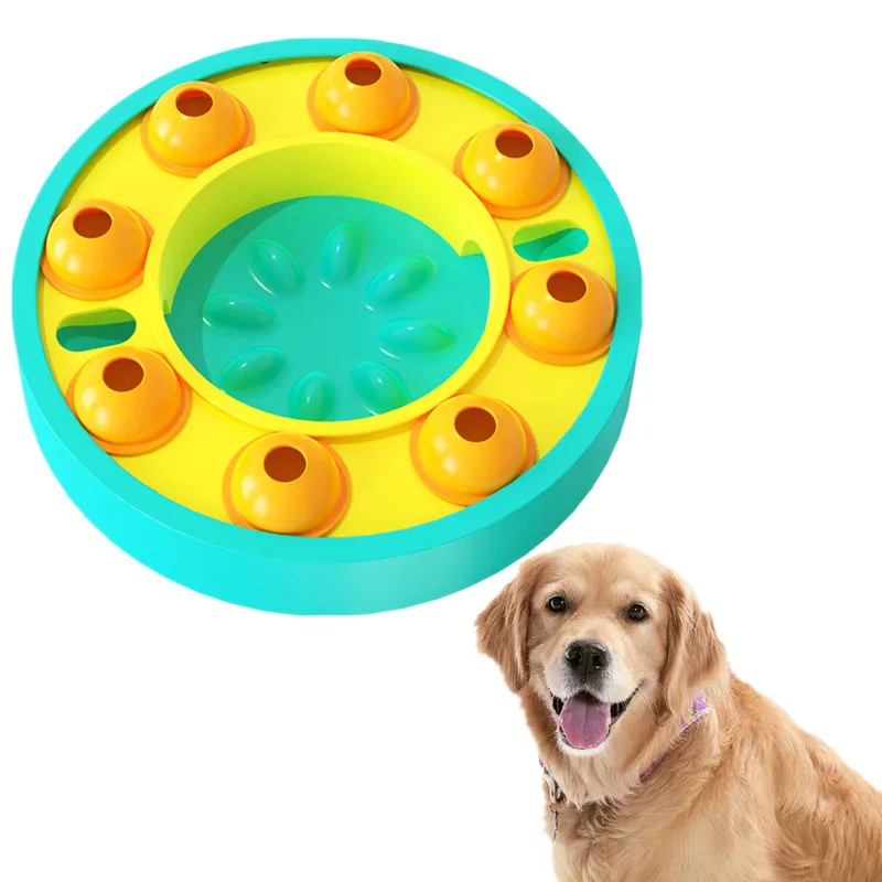 

Interactive Roulette Slow Feeder Dog Puzzle Toys Pet Iq Intelligent Toys Eco-Friendly Abs Dog Treat Food Dispenser, Pink/blue/lake blue/black/red