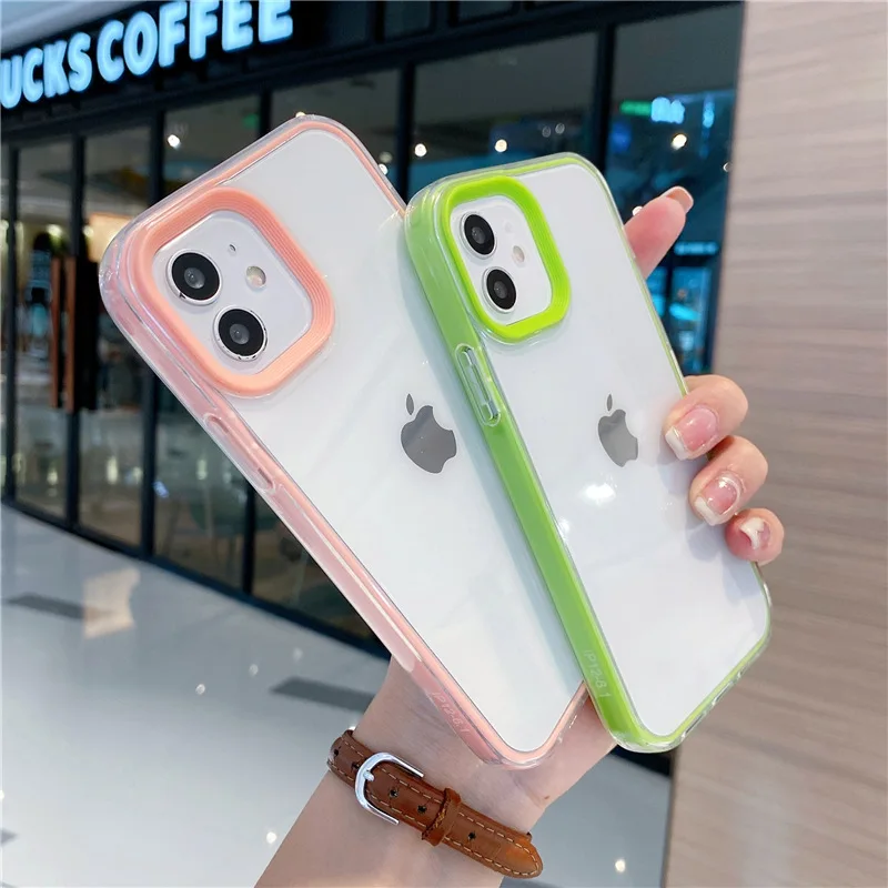 

Candy Color Transparent Clear for iPhone Case with Colorful Side Bumper Frame for iPhone 13 Clear Case with Camera Protector, 8 colors