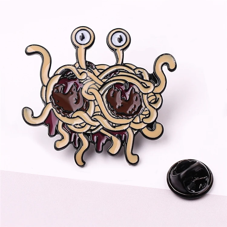 

Personality Spaghetti Monster With Eyes Brooches Fashion Cartoon Drip Oil Brooch Interesting Jewelry Accessory