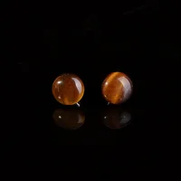 

Wholesale 12mm agate tiger eye crystal natural stone stud earring