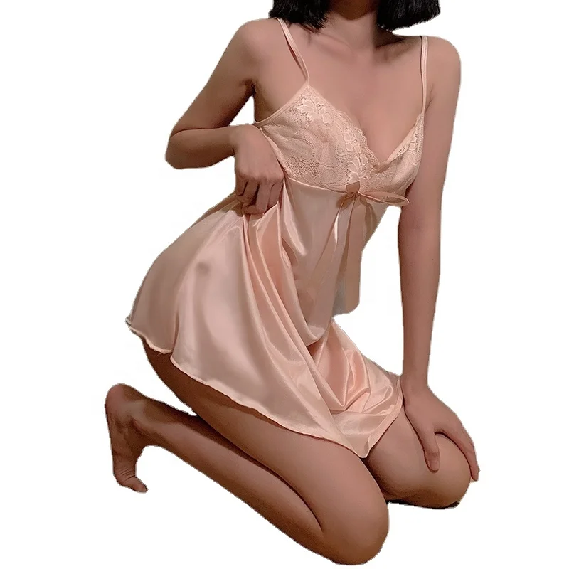 

Sexy Lingerie Strap Lace Nightdress Suit Ladies babydoll Perspective Embroidery Sexy Robe