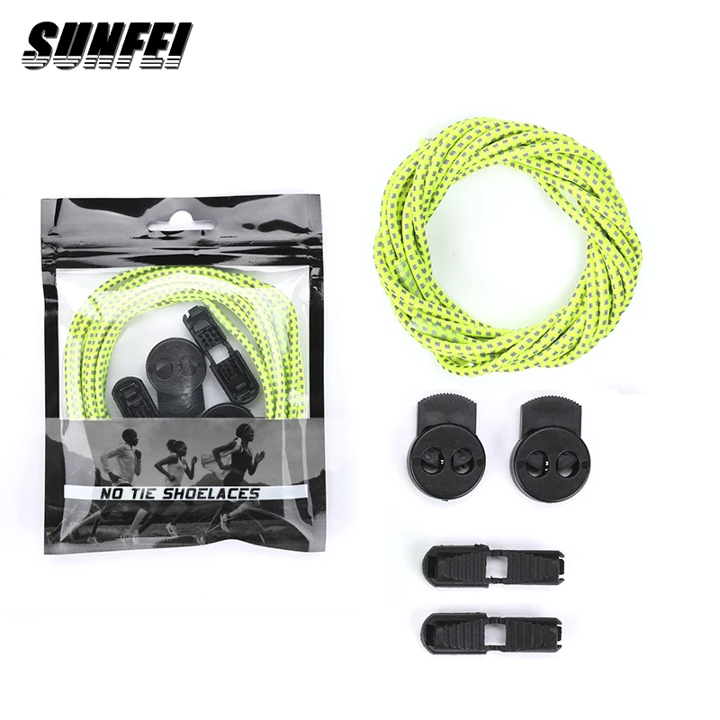 

Elastic sneaker rope laces lock 3m Reflective lacing system kid Sport Tieless Shoe Laces No-tie Round Shoelaces