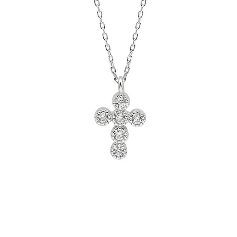 

elegant jewellery free shipping joyas de plata 925 cubic zircon 925 sterling silver cross pendant necklace