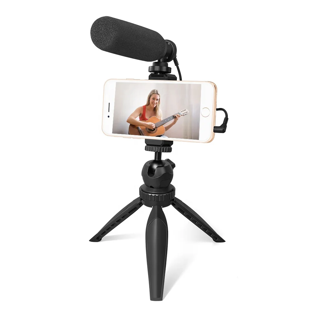 

Noise Cancelling Light-Weight Portable Tripod With Mobile Phone For Desktop Broadcasting Microphone Kit