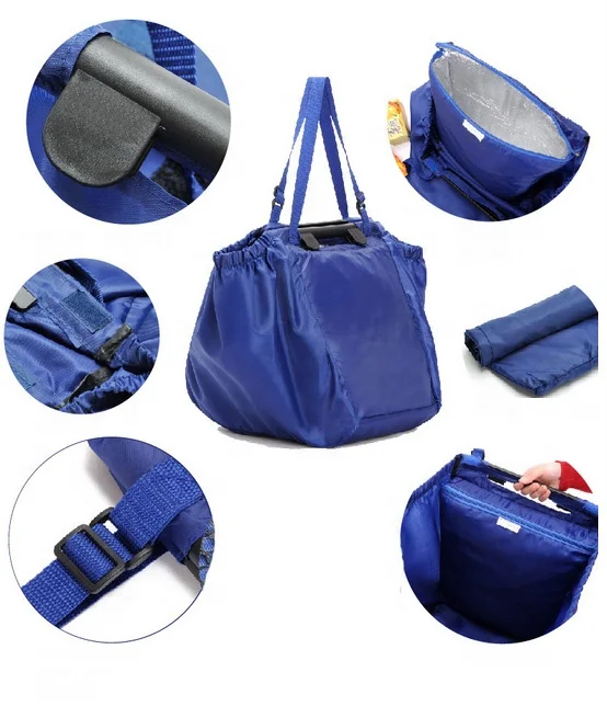 

eco friendly folding trolley Cart Bag reusable shopping bag for Supermarket Grocery, All customer required