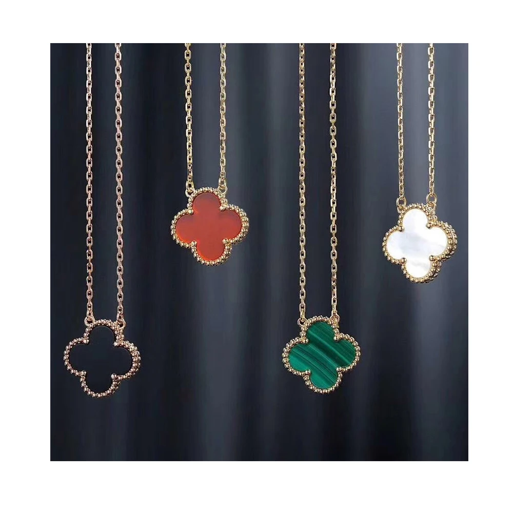 

FAHMI 925 Silver Lucky Clover Ring Agate Necklace Exquisite Fit Girl Original Woman's jewelry Free shipping Handmade Jewelry