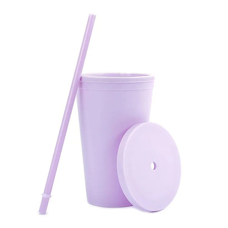 

Pastel Colored Acrylic Cups Matte Plastic Bulk tumbler cups double wall 16 oz tumbler with lid and straw, Customized colors acceptable