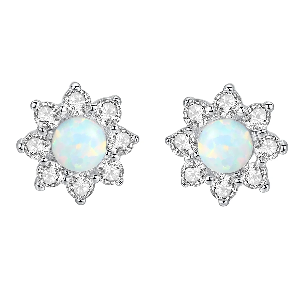 

925 Sterling Earring Zircon 2021 Sunflower Gold And Silver Lotus Opal Korean Earrings