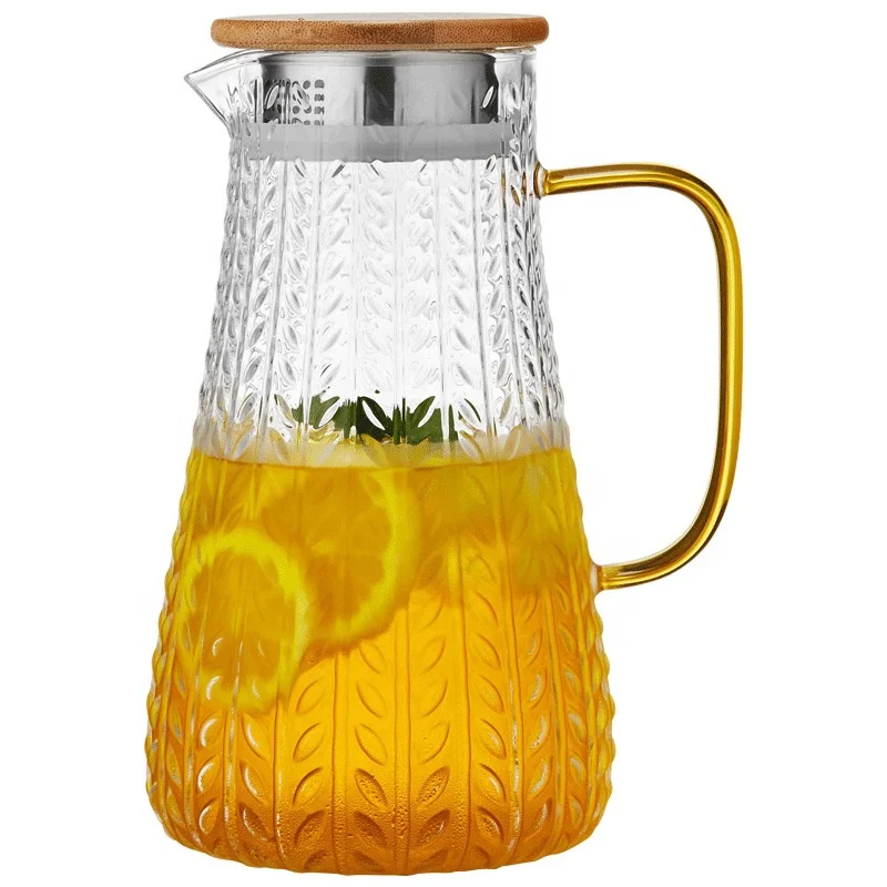 

China Manufacturer Sell drinking pot high borosilicate glass drinking water jug