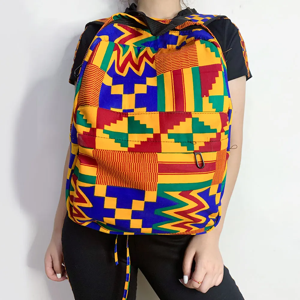 

Ankara Design African Print Backpack High Quality Wholesale Wax Fabric, As pictures