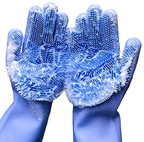 Multicolor Dongguan Silicone Dishwashing Gloves Sponge Gloves For Washing Dish, Kitchen,  Bathroom,Car