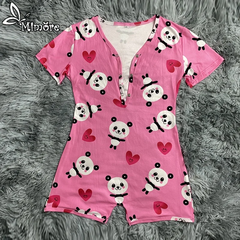 

Sexy One-Piece Women Powerpuff girl Nightwear V-Neck Print