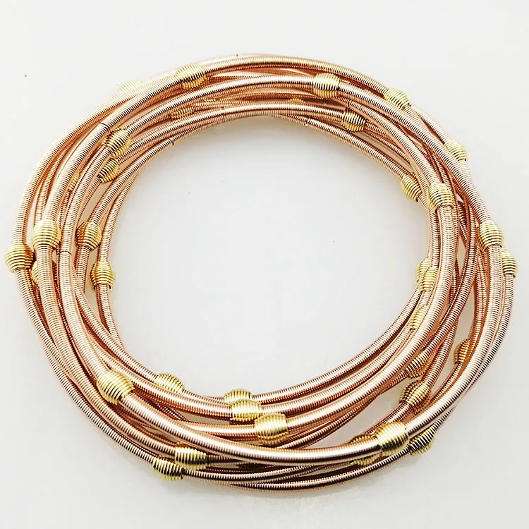 

2021 women multi colour 7 colour round beaded bracelet, Rose gold