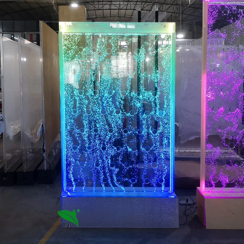 

Restaurant hall decoration LED colour changing acrylic water bubble panel water fountain wall