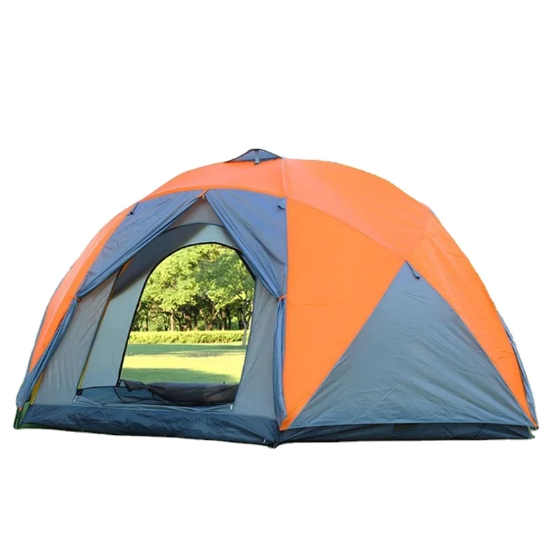 

5-10 Person Ultralarge Outdoor Camping Big Family Travel Picnic Party Tent Dual Layer 3-door Mongolian Hexagonal Yurt Tent