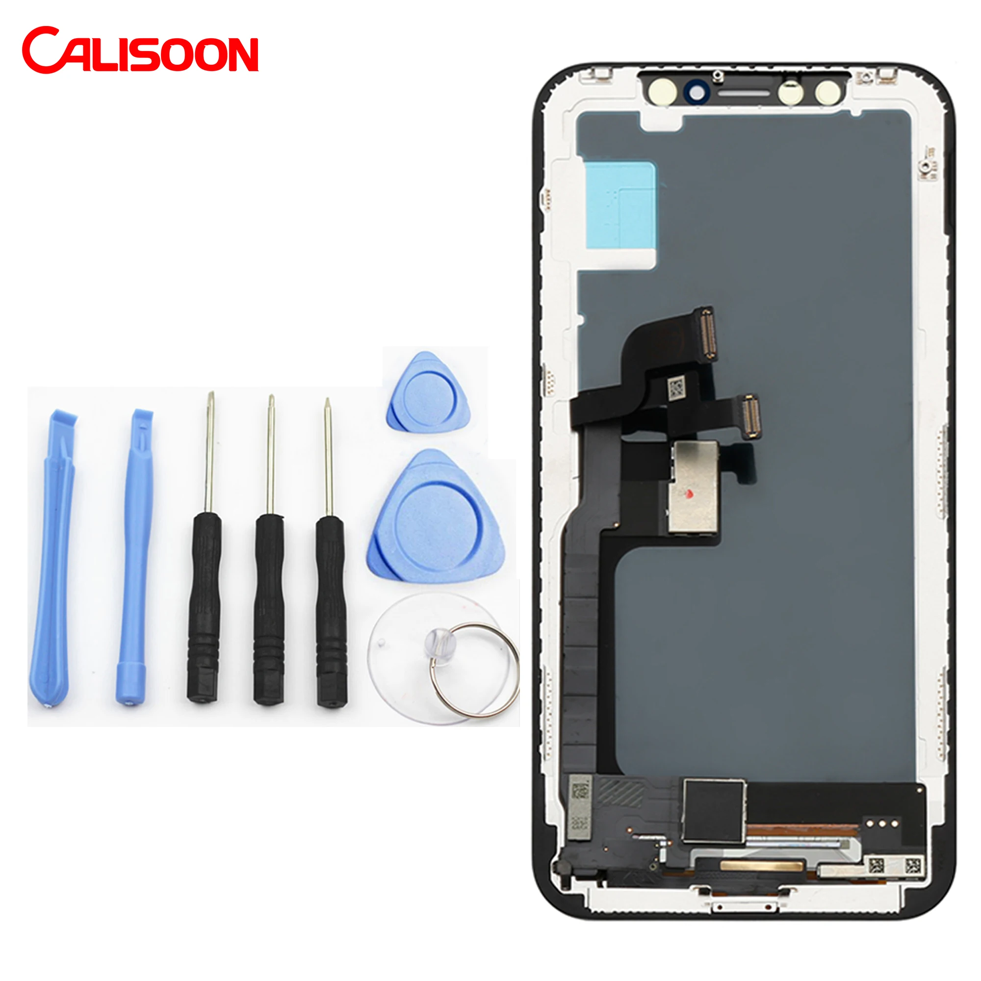 

Calisoon Screen Replacement for iphone 5 5s 6 6s 7 8 X LCD display Digitizer Assembly with repair tools, White, black