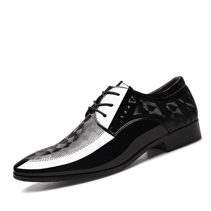 

Breathable All-match Large size Lace-up Pointed Glossy Business Wedding Oxford Dress Shoes