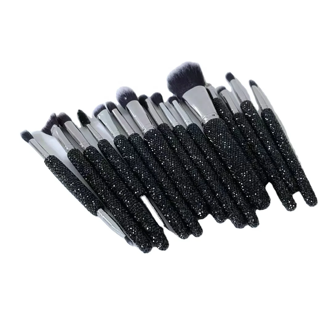 

New color Bling Crystal Handle Diamond Makeup Brushes 15Pcs Glitter Make-Up Brush Set cute makeup brush set, Custom