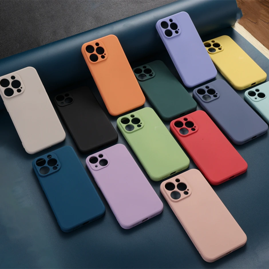 

HOT Soft Cover Liquid Silicone TPU Phone case Colorful cell phone case for iPhone 13 case