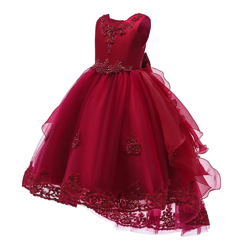 

Girl Sleeveless Princess Pageant Dresses Kids Children Dress Ball Gown Lace Skirt