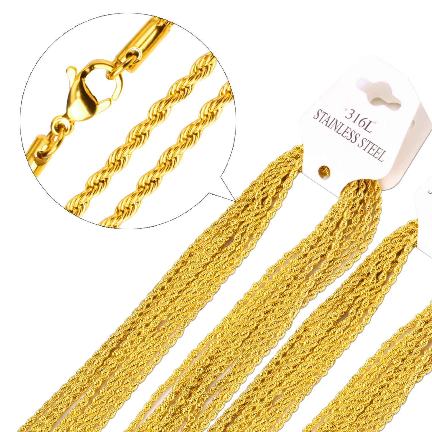 

45-60cm Length 2mm Cheap Wholesale Stainless Steel Tabular Snake Chains Necklace gold chain, Picture