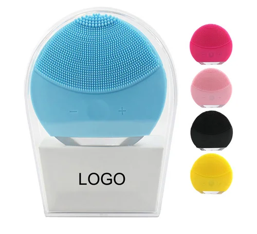 

Private label USB recharge waterproof electric vibrating face cleansing brush silicone facial brush