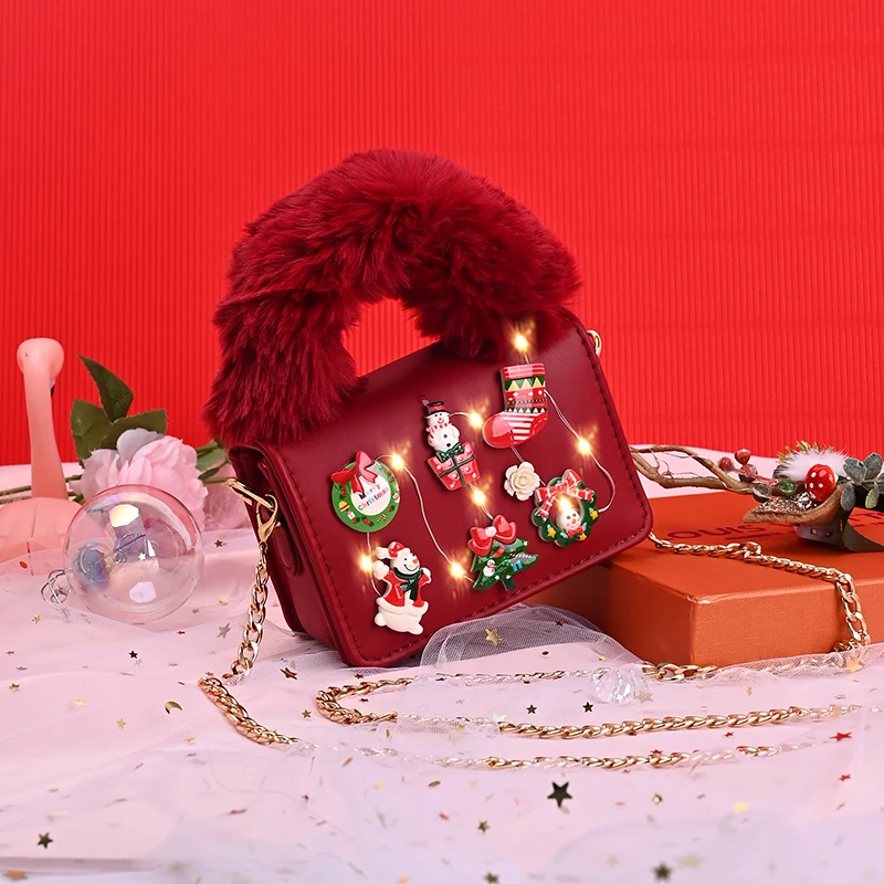 

Little Girl Mini Bag Christmas Series Glow Cute Gift Purse And Handbag For Woman