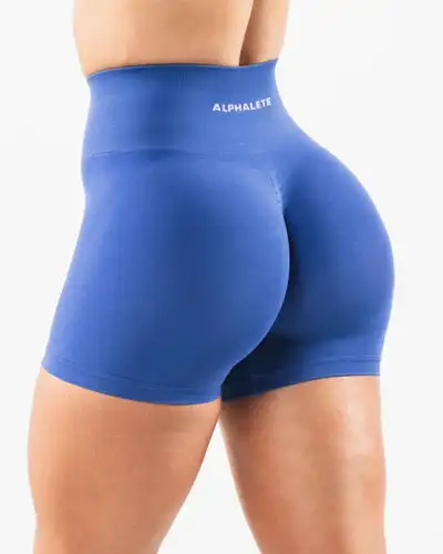 Free Sample Alphalete Supplier Seamless Solid color Fitness NEW Yoga Amplify  Shorts